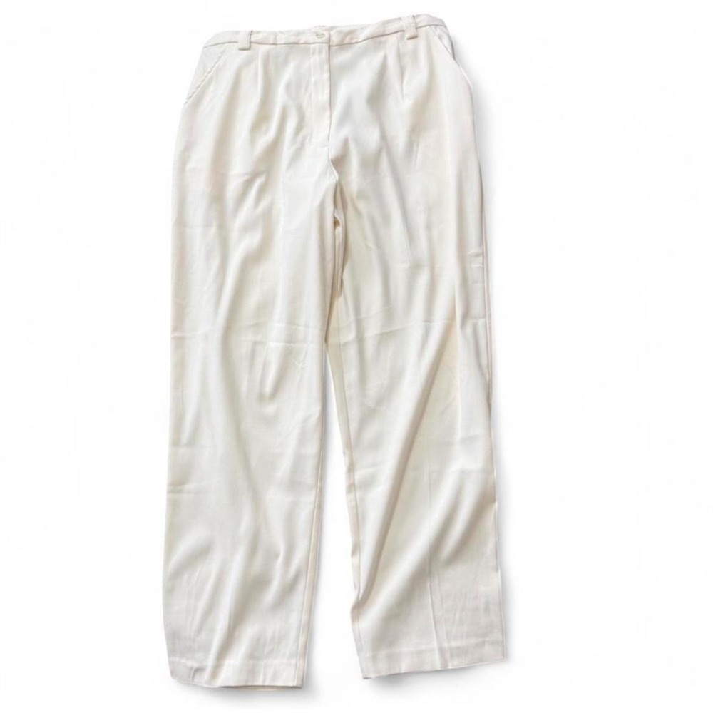 Vintage 90s Coldwater Creek Ivory‎ Wide Leg Pants, Women's Size 18